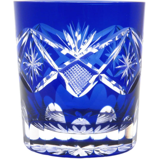 Sumida Edo Kiriko Museum Edo Kiriko Old Glass Glow and Fish (Indigo) TO-402