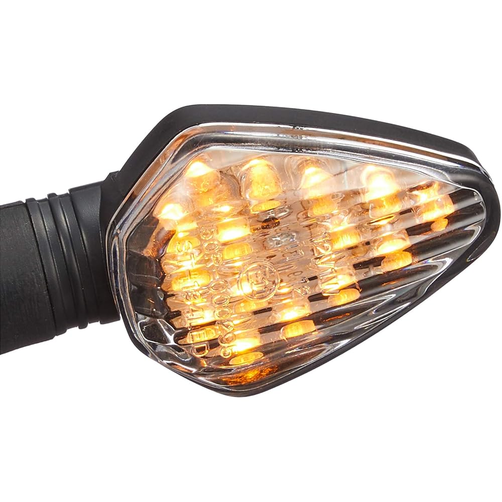 Kijima Motorcycle Motorcycle Parts LED Turn Signal Lamp MAT Type M10 50x37x32mm 12V1W General Purpose Black/Clear 2 Pieces 219-5130 (E Mark Obtained)