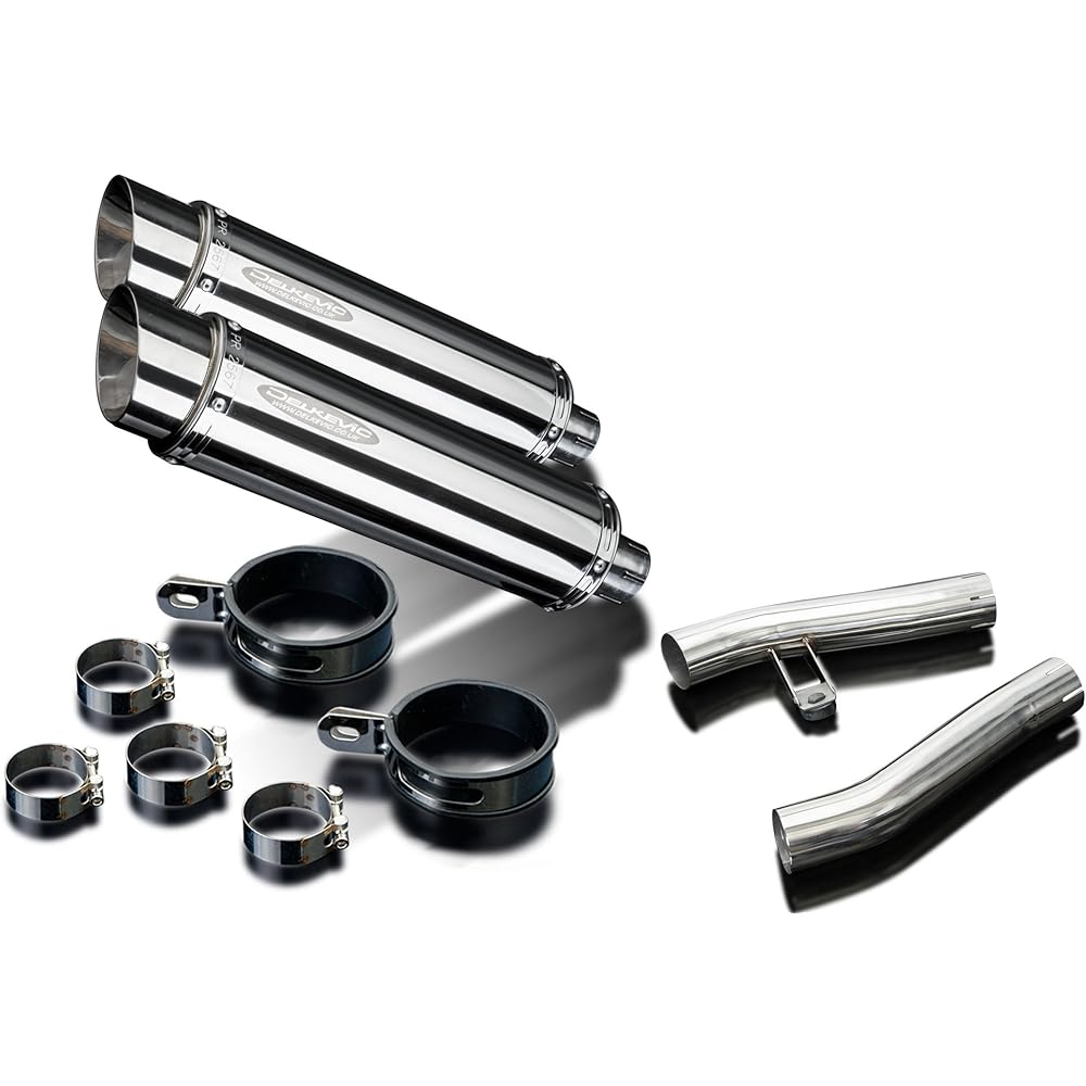 DELKEVIC Slip-on Stainless Steel Muffler KAWASAKI ZZR1200 2002-2005 350mm KIT3083