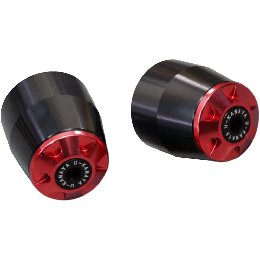U-KANAYA Aluminum Bar End Body: Black x End Cap: Red Honda CBR250R CBR250RR CBR400R CB400SF CBR600RR CBR1000RR CB1300SF