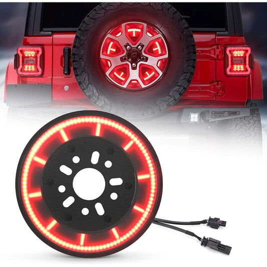 Jeep Spare Tire Brake Light, Plug & Play Sard Brake Light LED Rear Wheel Lit Ring Lamp 2018-2021 Jeep Wrangler JL/JLU compatible
