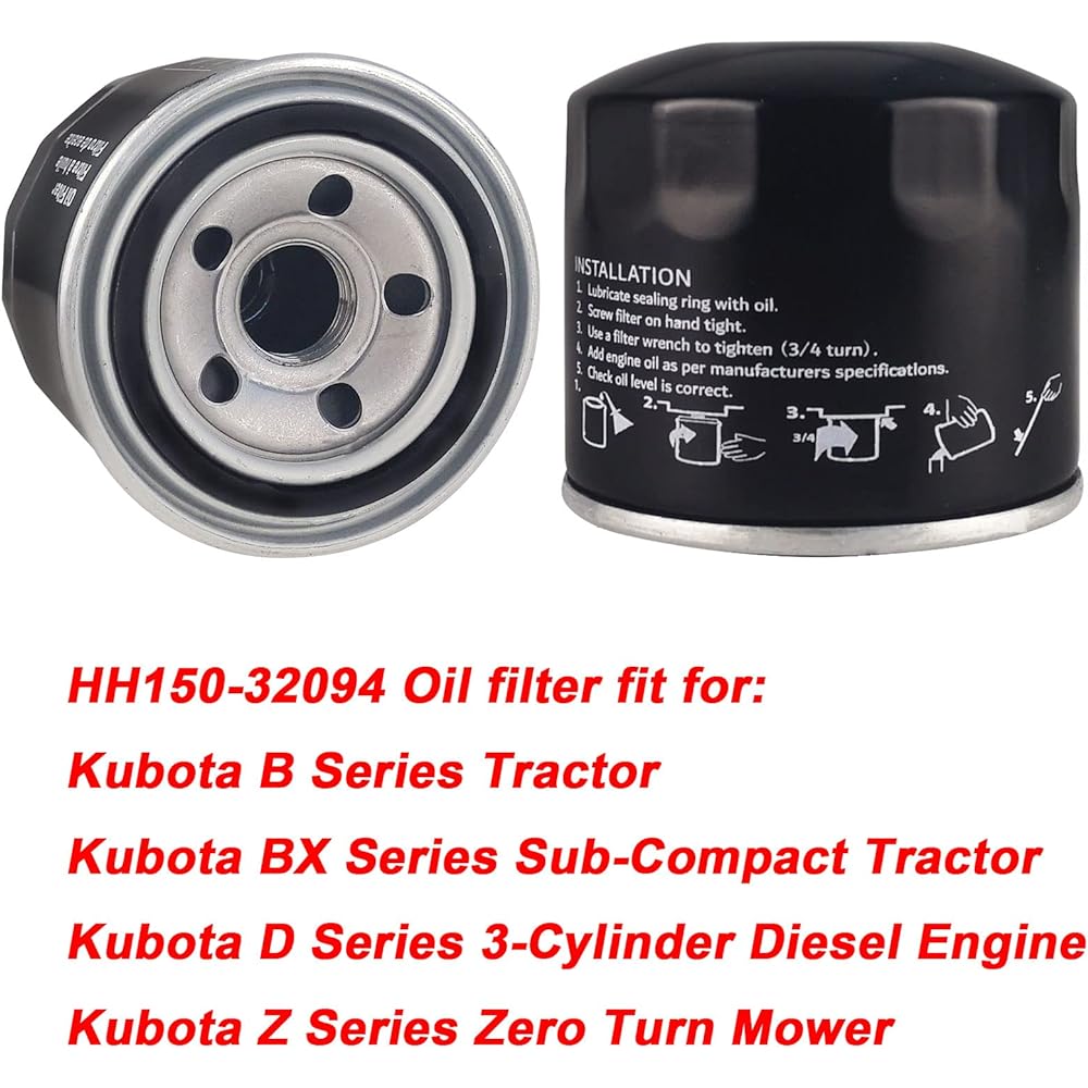 JVFNXPM HH150-32094 oil filter Kubota BX2200D BX22D BX23D B20 B21 B26 ZD1211 ZD25 ZD25 ZD326 ZD326 ZD326 ZG327 B6100 B6100 B6200 B7100 B7100 B7200 Tractor 2 Pack