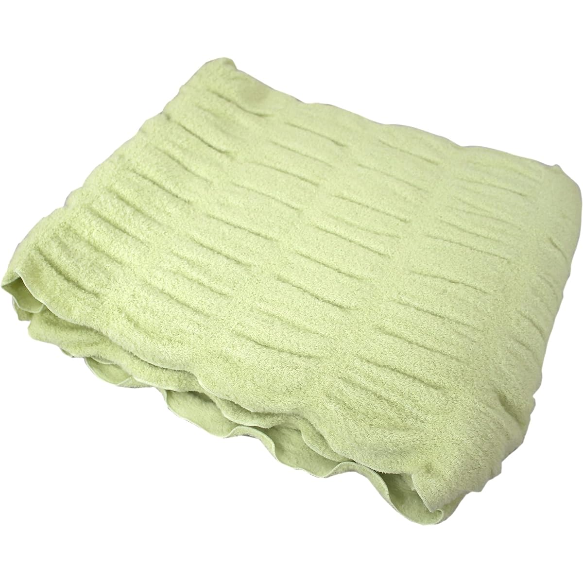 Brushed blanket, fluffy inside blanket that gently wraps around the body, untwisted yarn, lightweight type, lime
