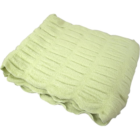 Brushed blanket, fluffy inside blanket that gently wraps around the body, untwisted yarn, lightweight type, lime