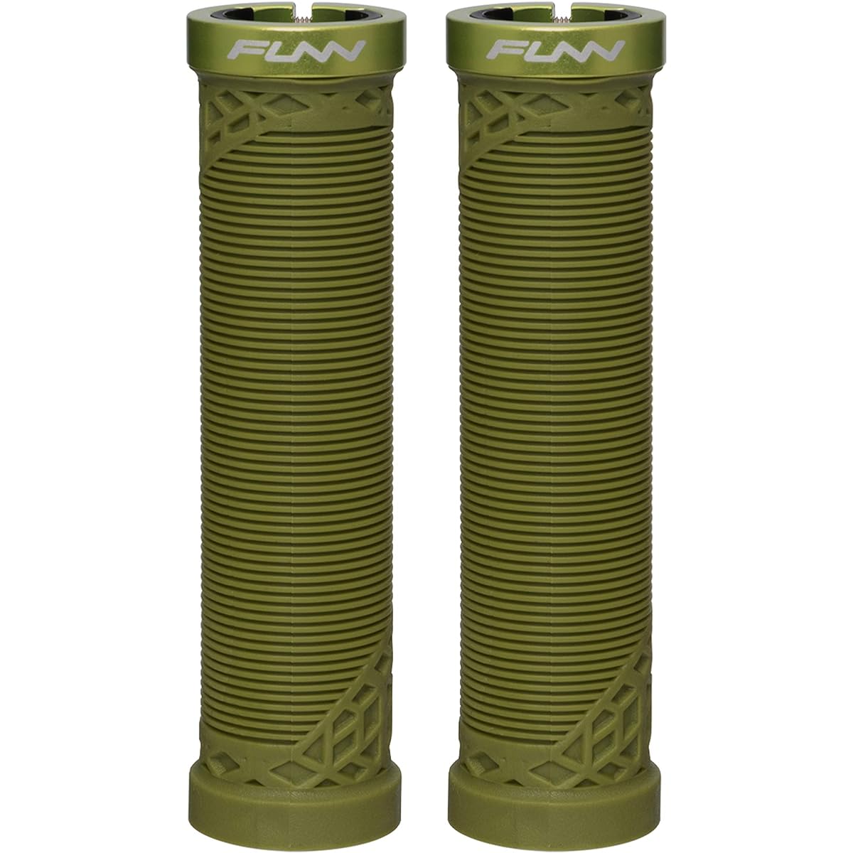 Funn Hilt Bicycle Handle Grips - Bike Grips with Lock-on Clamp on One Side - Suitable for Mountain Bikes, Cross Bikes, BMX Bikes, Made of Non-Slip Rubber, Ultra Light, Comfortable