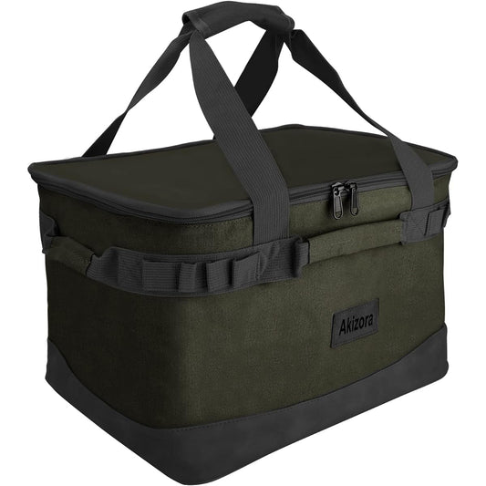 Akizora Camping Storage Box, Outdoor Tote Bag, Large Capacity, Container Box, Bonfire Stand, Wood Stove, Charcoal, Perfect for Storing Camping Tools, 55 x 35 x 30 cm