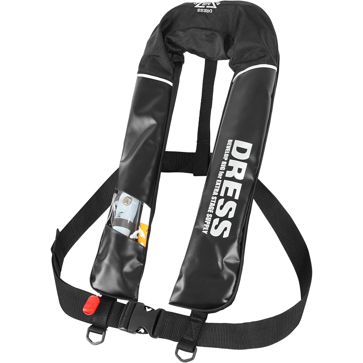 [DRESS] Automatic Inflatable Life Jacket Waist/Suspenders Black/Red Ministry of Land, Infrastructure, Transport and Tourism Type Approved Product TYPE A Life Jacket Waist Wrap
