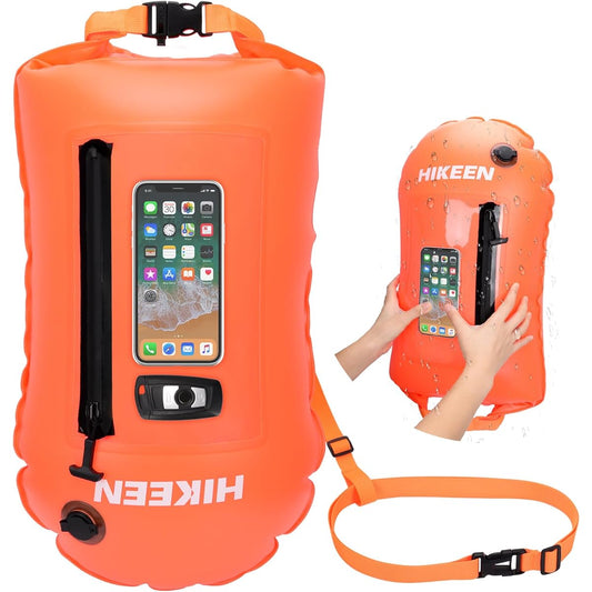 Hikeen Swim Buoy Pull Buoy Waterproof Visible Storage Space Adjustable Waist Belt Swim Safety Float Suitable for Various Locations Applicability Brighter Up Latest Design Stores Clothes Storage Triathlon Students Children Adults Beginners Easy to Use (St