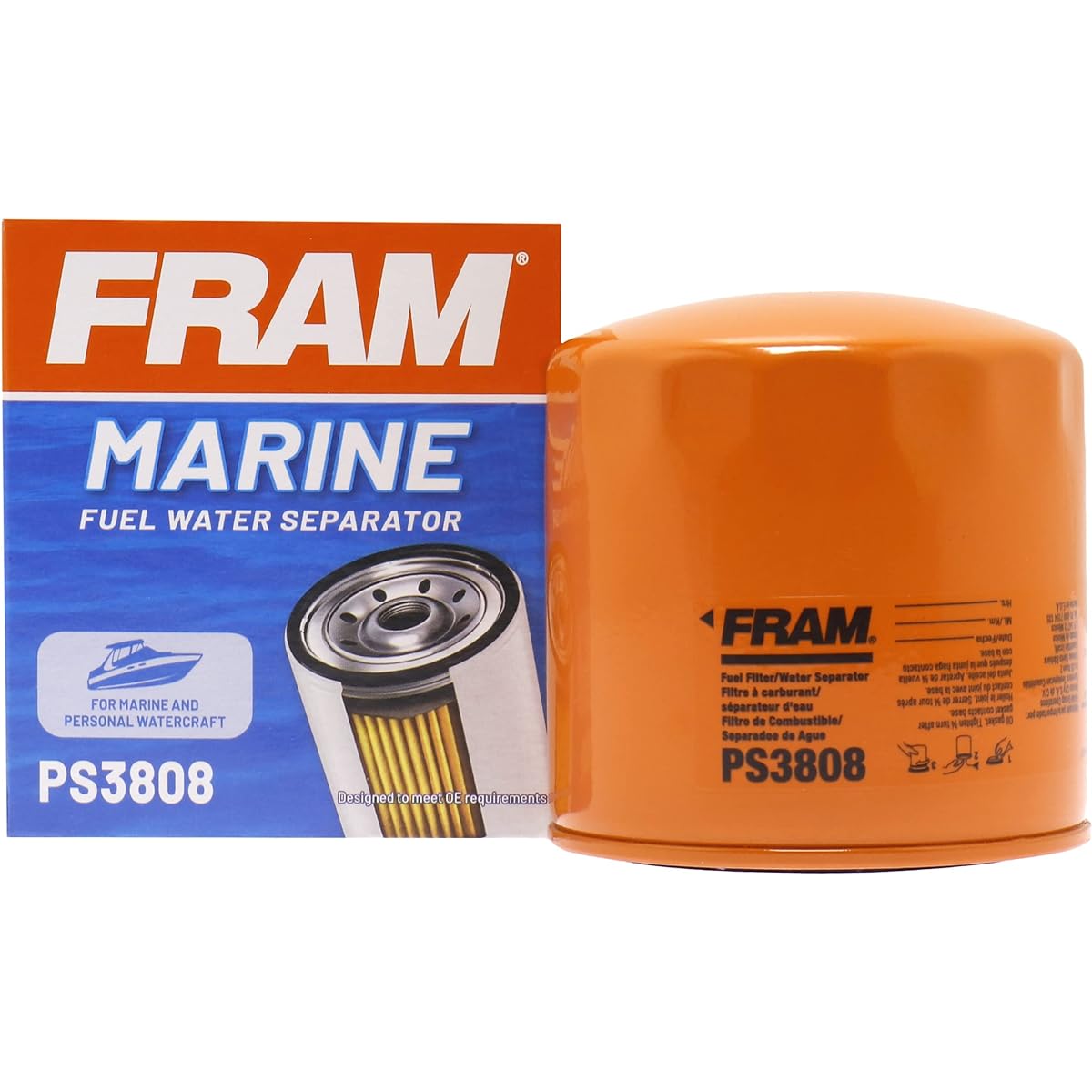Fram PS3808 Spin -on fuel water separator filter