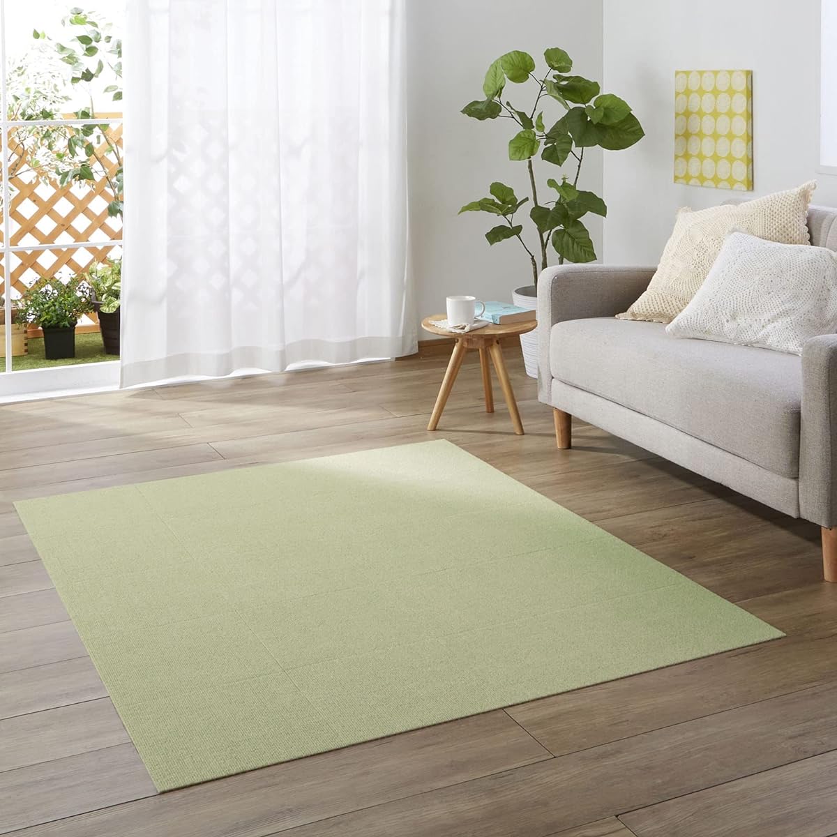 [Made in Japan, Water Repellent, Deodorizing, Washable] Sanko Non-Slip Joint Mat, 30 x 30 cm, Green, 20 Pieces, Flat Type, Adhesive Tile Mat KH-93