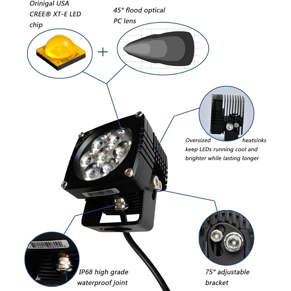 RUN-D 35W LED driving light 3 inch flood off-road work light 1 pair