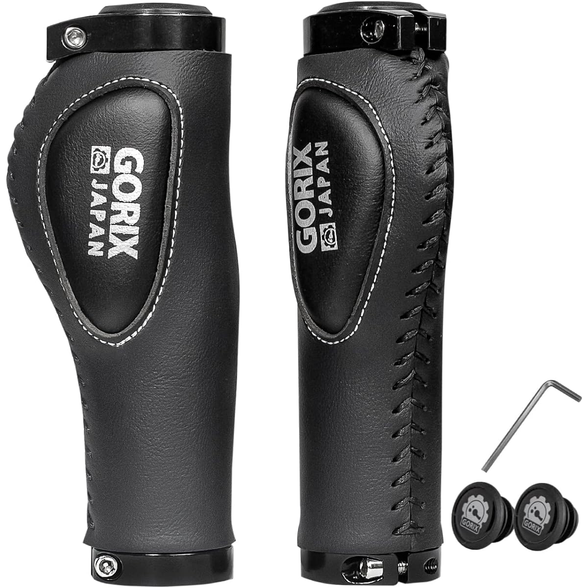 GORIX Bicycle Grip with Cushion Leather Grip Ergo Design (GX-VH12) Soft Shock Absorption Double Lock-on Fixed Stylish Handlebar Grip Cross Bike Mini Velo Bicycle Grip Replacement