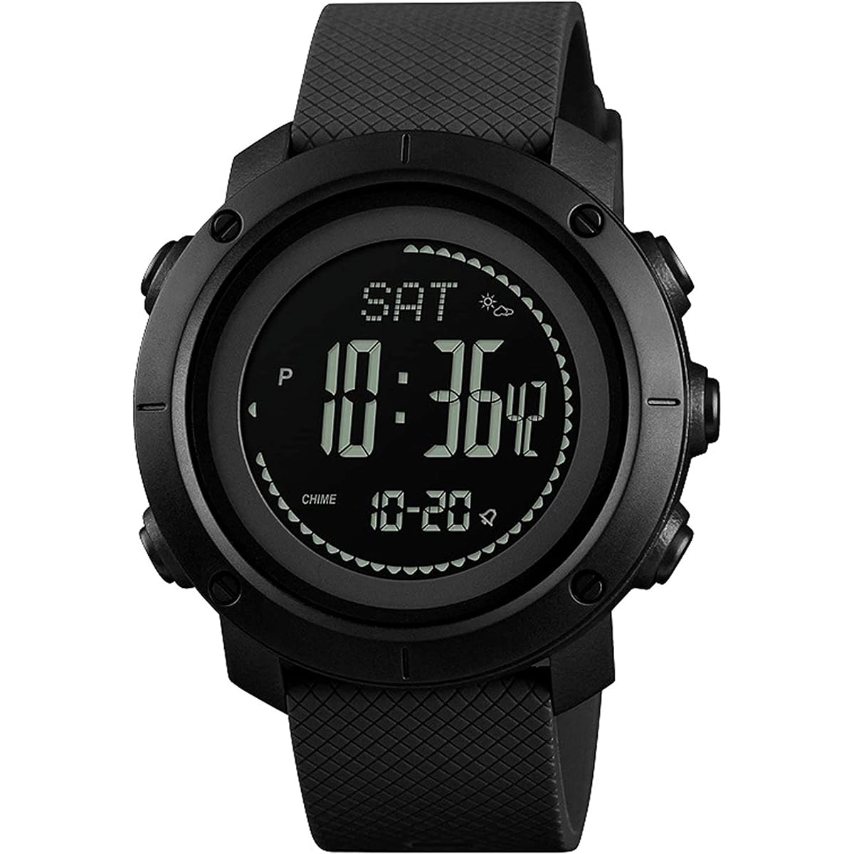 Arm Clock Men's Watch Digital Climbing Altimeter Watch with Barometer Compass Function Running Watch Alarm Clock Weather Information Thermometer Activity Meter Pedometer Calories Burned Outdoor Equipment Sports Watch Japanese Instruction Manual Included