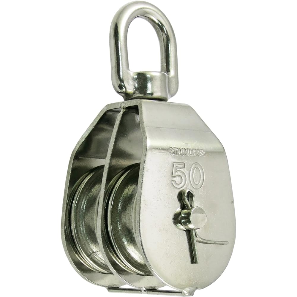 Himejiya Stainless Steel Bean Block Pulley 2 Wheels #50 MB-50-2