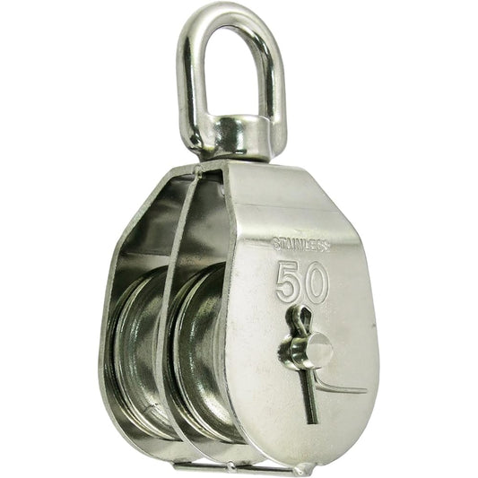 Himejiya Stainless Steel Bean Block Pulley 2 Wheels #50 MB-50-2