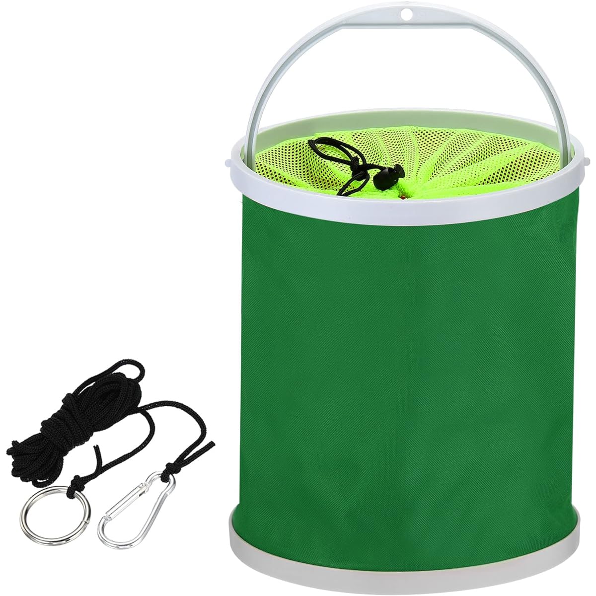 PATIKIL Water Tank Cleaning Bucket Footbath Bucket Foldable with Handle for Camping Car Wash 13L Green