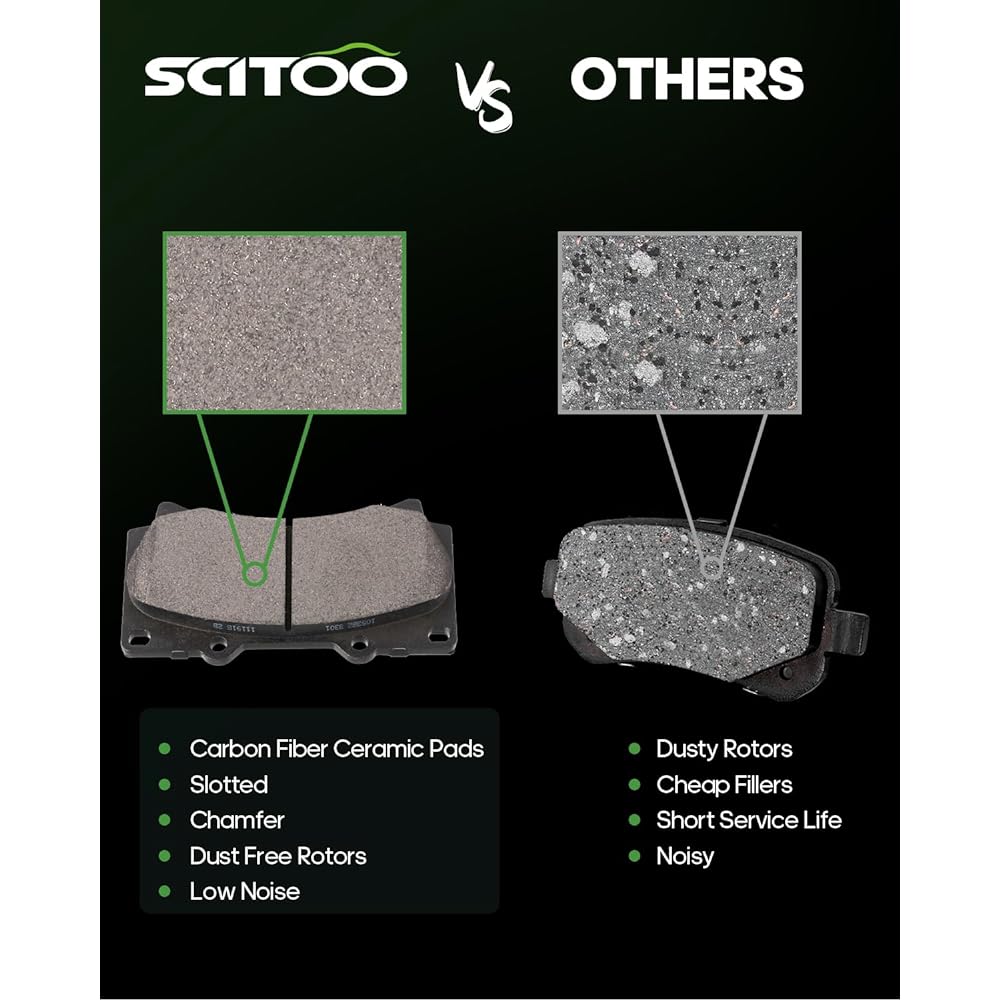 Scitoo Ceramic Frontoria Disc Brake Pad Set 2006-2010 Hummer H3 2009-2010 Hummer H3T