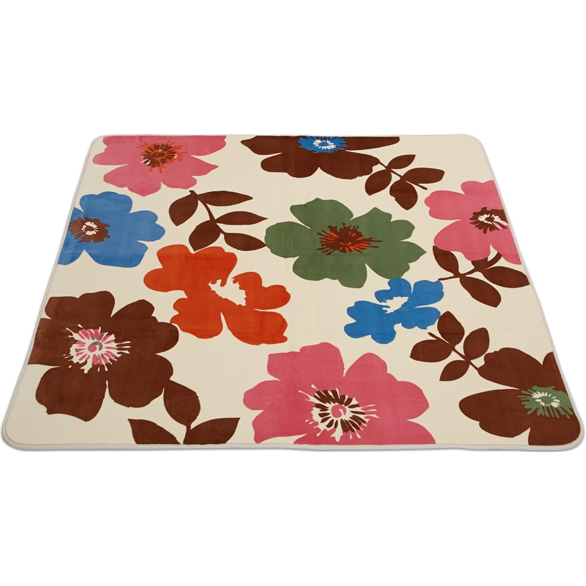 Flower design rug [hot carpet cover] 185 x 185cm (square) Beige 151101660I702