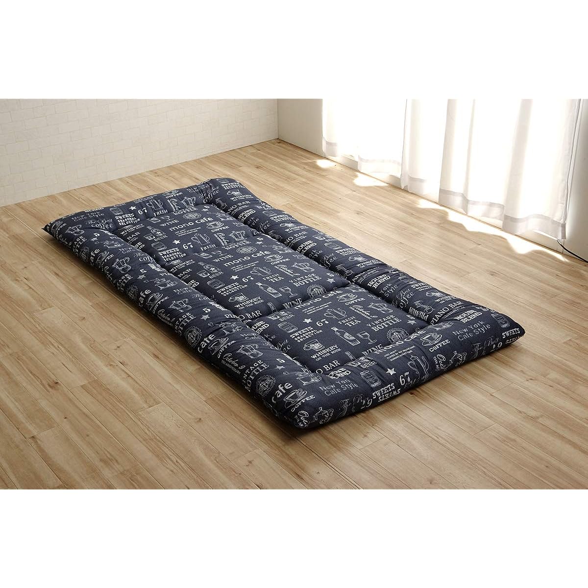 Ikehiko Bedding, Washable Futon, Toray Mashlon Cotton, Lightweight, Bulky, Colors and Patterns Available, Made in Japan, Double Long, Esprit Navy, Approx. 140 x 210 cm #6704759