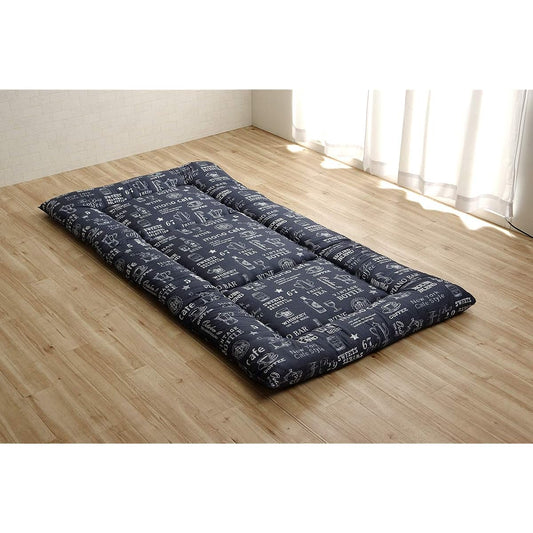Ikehiko Bedding, Washable Futon, Toray Mashlon Cotton, Lightweight, Bulky, Colors and Patterns Available, Made in Japan, Double Long, Esprit Navy, Approx. 140 x 210 cm #6704759