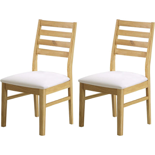 Sekikagu Dining Chair Natural Width 45 x Depth 52 x Height 89cm Set of 2 Synthetic Leather Upholstery 235951 2 Chairs Included