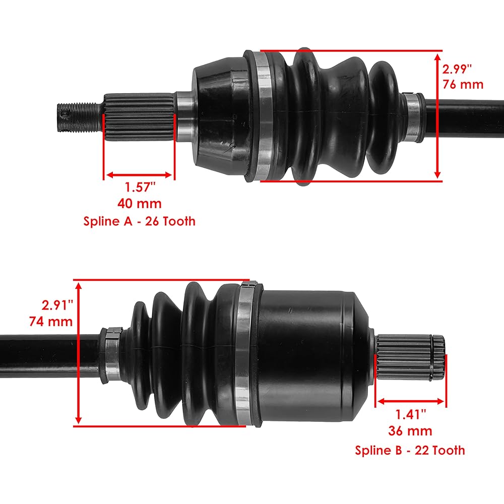 Caltric Frontoria left and right CV Joint Axle Polaris RZR S 800 EFI 2009-2014