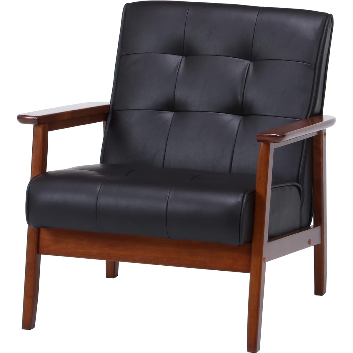 Fuji Boeki 1-seat sofa with armrests Width 65 x Depth 73 x Height 70 cm Dark brown Natural wood Synthetic leather Cleaning robot can pass through Friends 71156