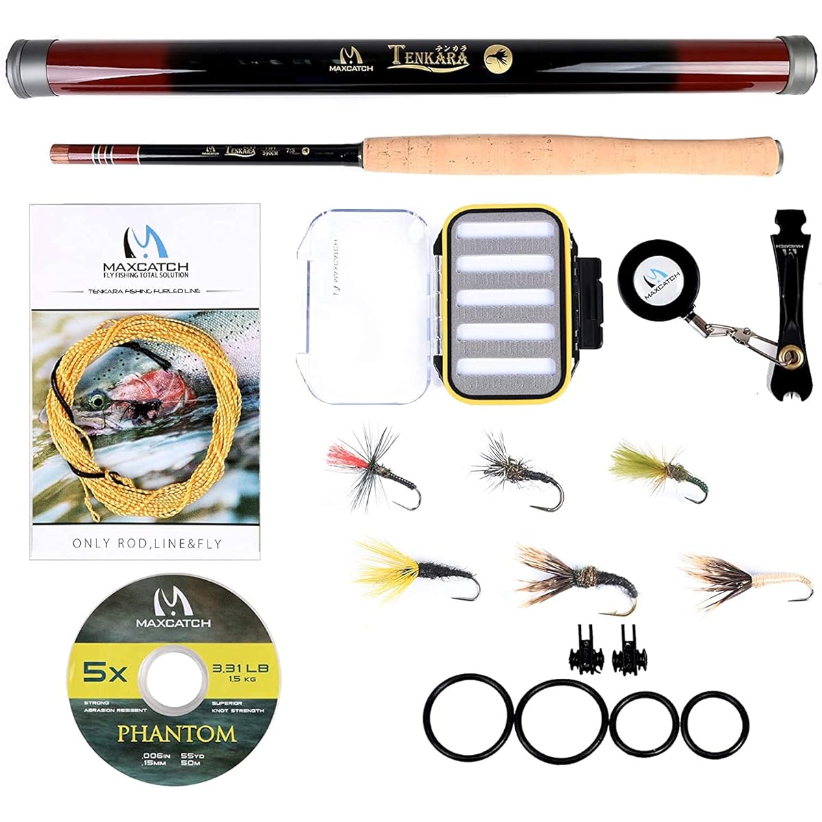 M MAXIMUMCATCH Maxcatch Tenkara rod Tenkara rod Mountain stream rod Fly fishing rod Telescopic carbon tube size (10/11/12/13ft) (Tenkara fishing set, 12ft)