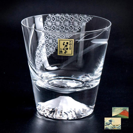 Tajima Glass Special Project Premium Glass Hayate Mt. Fuji Glass Kiriko Souvenir Grand Prix Edo Glass Kiriko Mt. Fuji Whiskey Glass Rocks Glass Sake Foreign Overseas Souvenir Celebration Gift Present Popular MADE IN JAPAN Souvenir Grand Prix In Paulownia