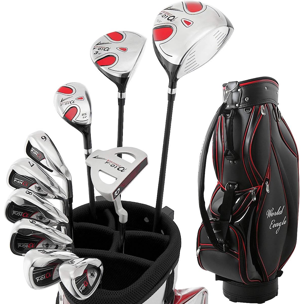 World Eagle WE-F-01α+G510 Cart Bag Men's Golf Club 14 Piece Full Set Right Hand