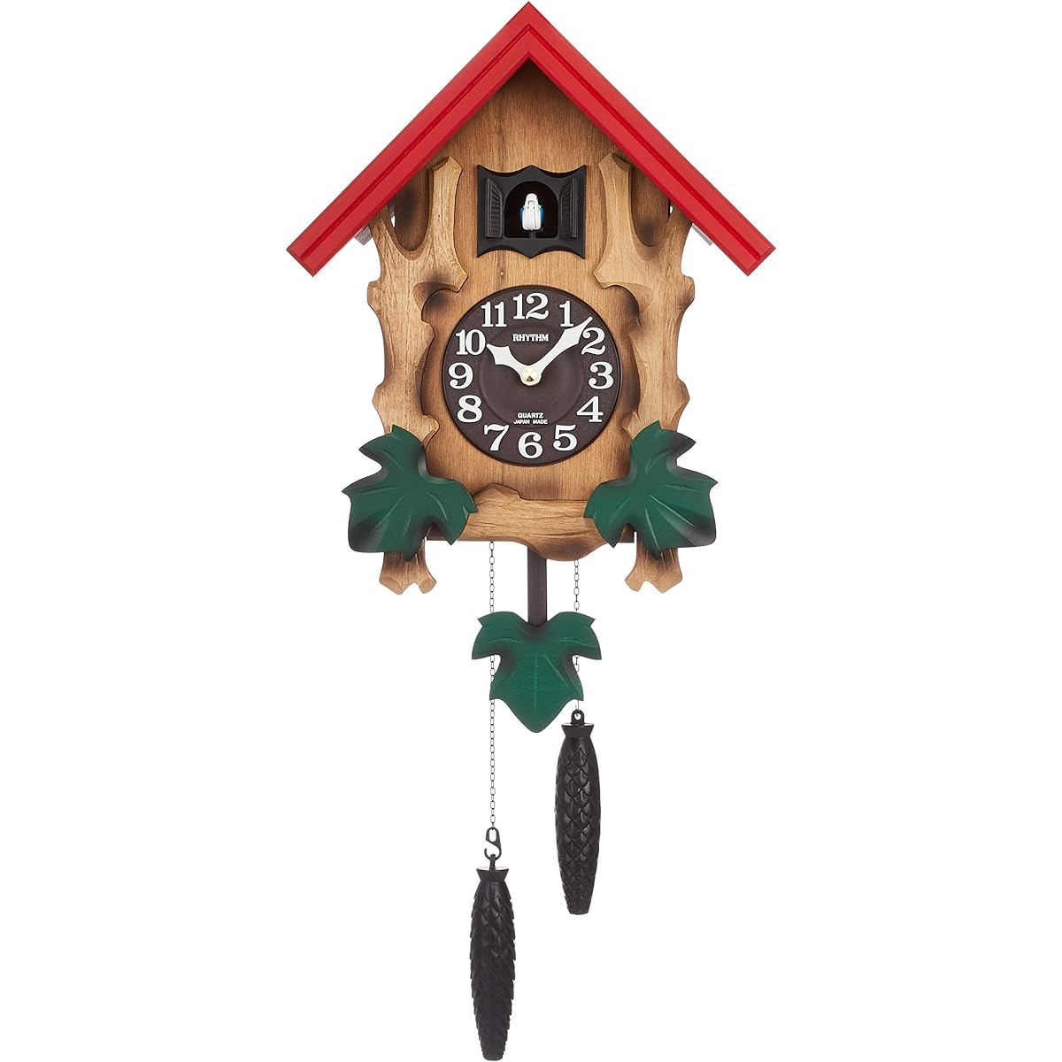 RHYTHM Cuckoo Clock Wall Clock [Made in Japan] Made in Japan Cuckoo Melville R Authentic Bellows Style Brown 48.8 (up to pendulum, not including weight) x 31.1 x 14.5 cm 4MJ775RH06