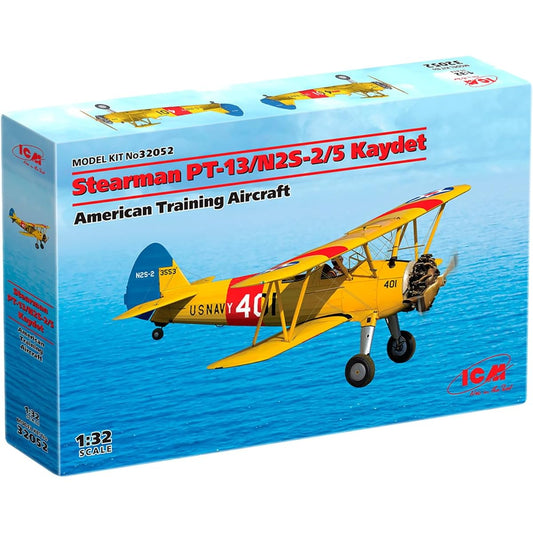 ICM 1/32 US Navy Stearman PT-13/N2S-2/5 Cadet Plastic Model 32043, Red