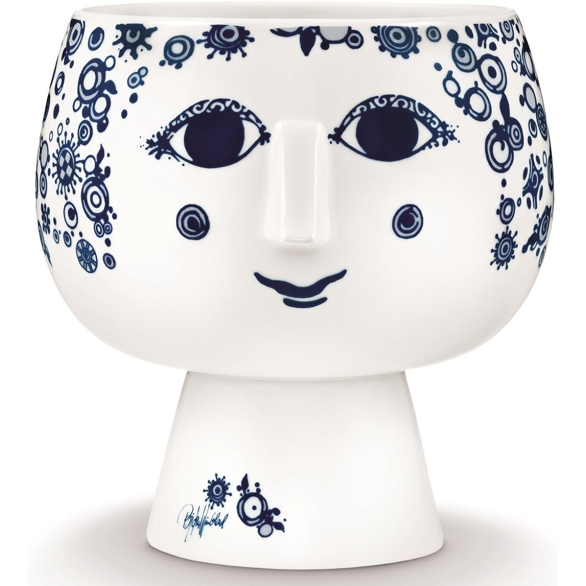 [BJORN WIINBLAD] Flower Pot with foot《Blue JULIANE》55035 Flower pot φ16×H20.2cm