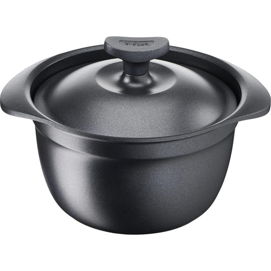 Tefal Rice Cooker, 3 Cups, Cast Iron, IH, Gas Fire Compatible, "Castline Aroma Pro Rice Pot", Non-stick, Easy to Clean, Black E25195