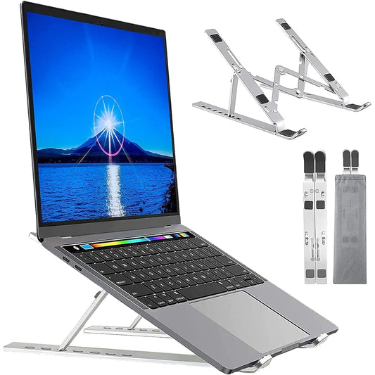 Laptop Stand, Foldable Laptop Stand, PC Stand, iPad Stand, 7 Height Adjustable [Storage Bag Included] (A4-005)