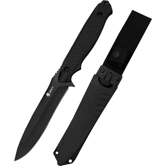 APECTY Sheath Knife Camping Knife Full Tang 5CR15Mov Stainless Steel Sharp Outdoor Survival Knife Disaster Prevention Fishing Knife Comes with Dedicated Sheath