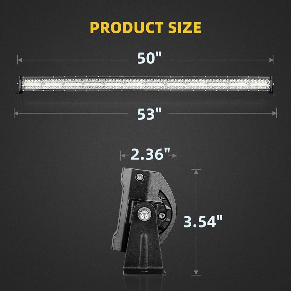 DWVO LED light bar 50 inch curve 720W 3 rows 45000LM upgrade chipset LED worklight off -road operation Fog lamp marineboat IP68