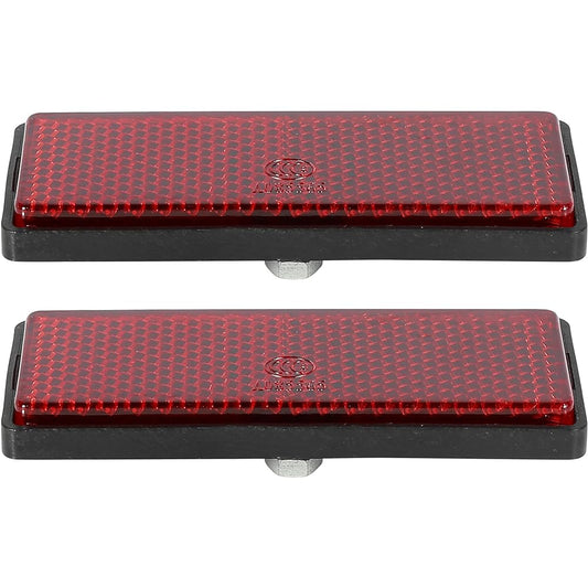 F FIERCE CYCLE Pair M5x0.8 Red Rectangle Universal Screw Mount Reflective Warning Reflective for Motorcycle