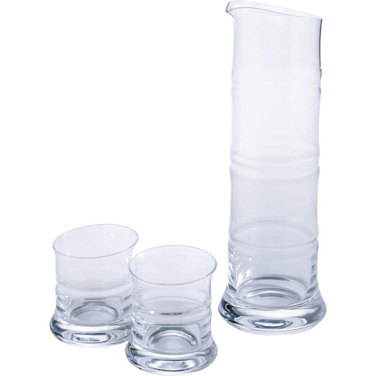 Hirota Glass Sake Set Bamboo Series Hyotake Large 86083-W