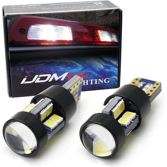 iJDMTOY High Power w/19-SMD 921 912 920 168 T10 LED Replacement Bulb Compatible with Chevrolet Ford GMC Honda Toyota Truck Third Brake Light Xenon White 2 Pieces