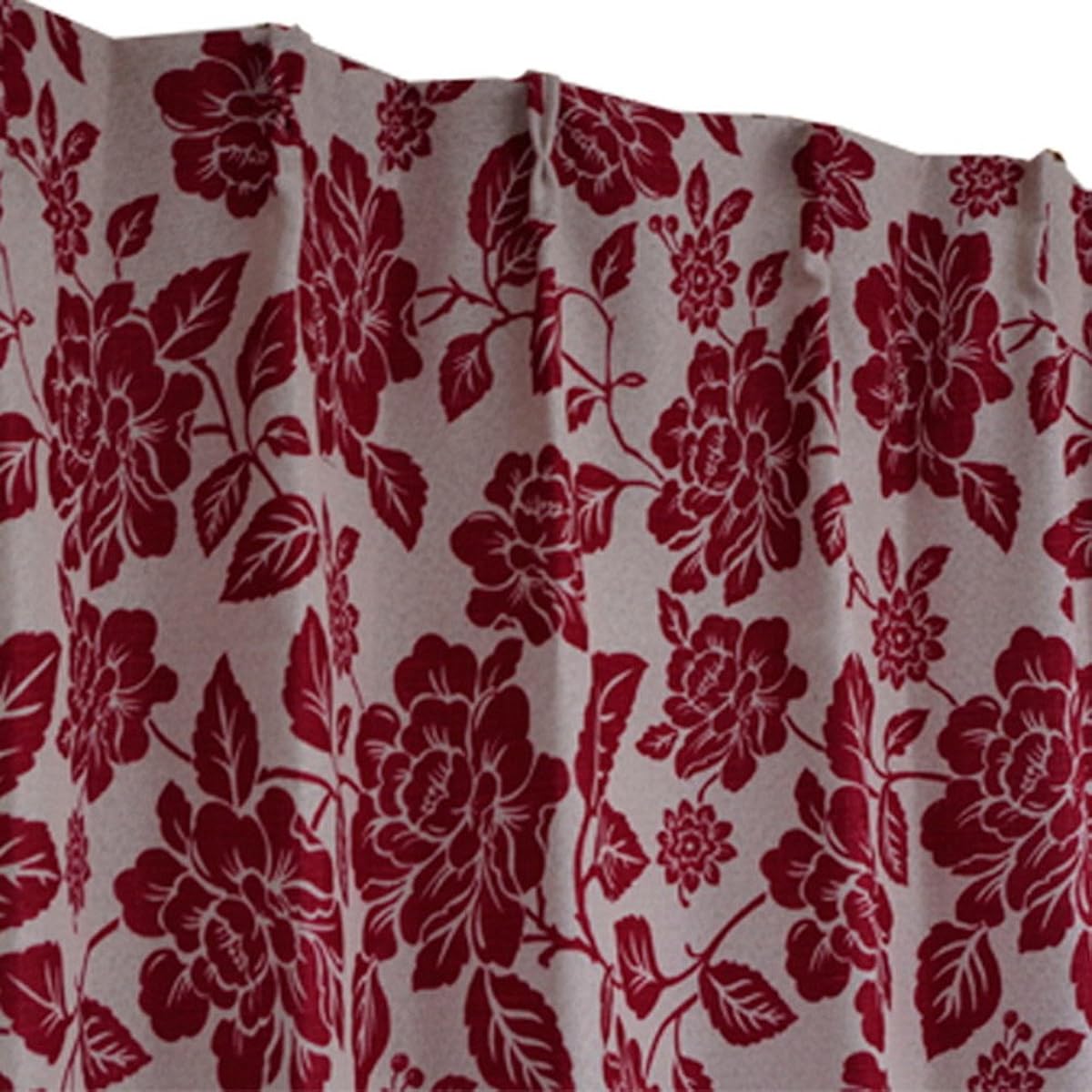Arie Blackout Curtains Art Flower Set of 2 100 x 225cm Red