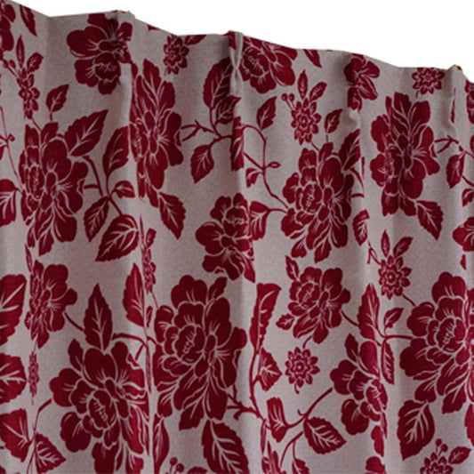 Arie Blackout Curtains Art Flower Set of 2 100 x 225cm Red