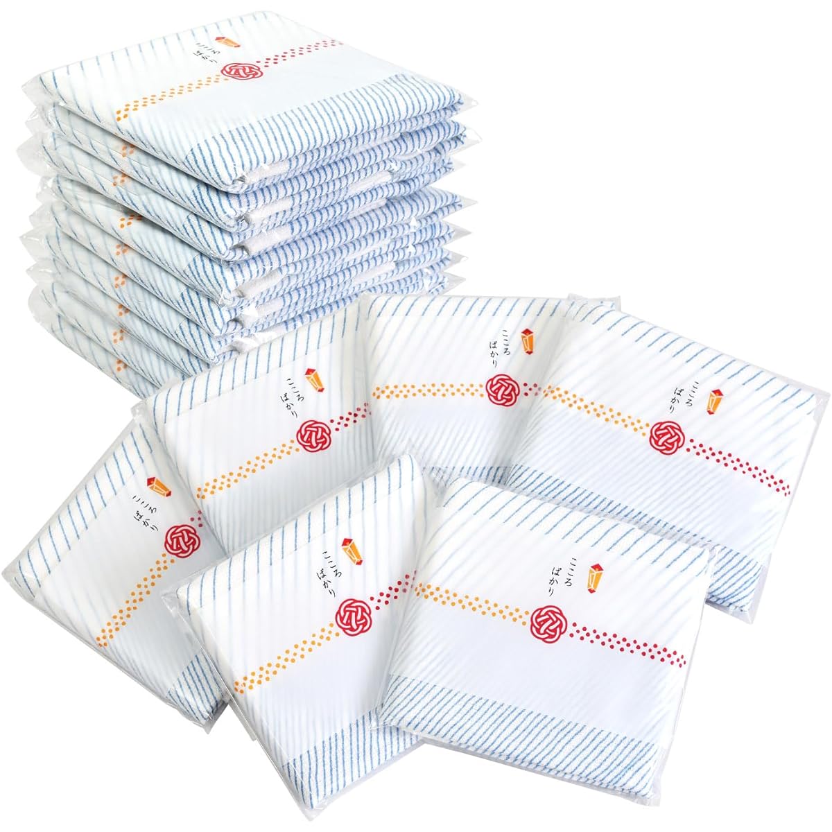 Tramparan [Distributed small gift] Gauze fabric hand towel, heart towel, hand towel, approx. 34 x 34 cm, set of 15 (shower)