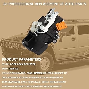 DASBECAN Front Right Powered Alock Alock Aerock Acembraneor HUMMER H2 2003-2007 Passanger Side de Aratch 15816393