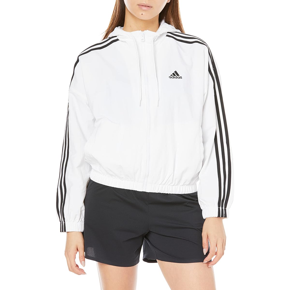 [Adidas] Essentials 3 Stripes Woven Windbreaker ETT60 Women's
