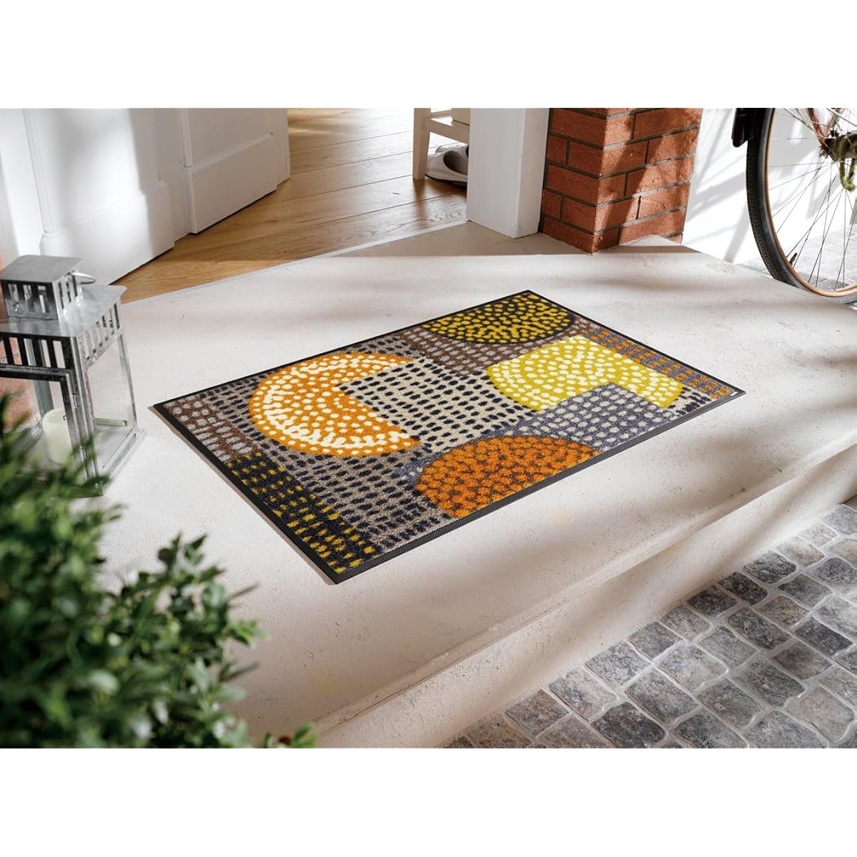 wash+dry mat Modern Interior Ethno Pop orange 50×75cm C023A