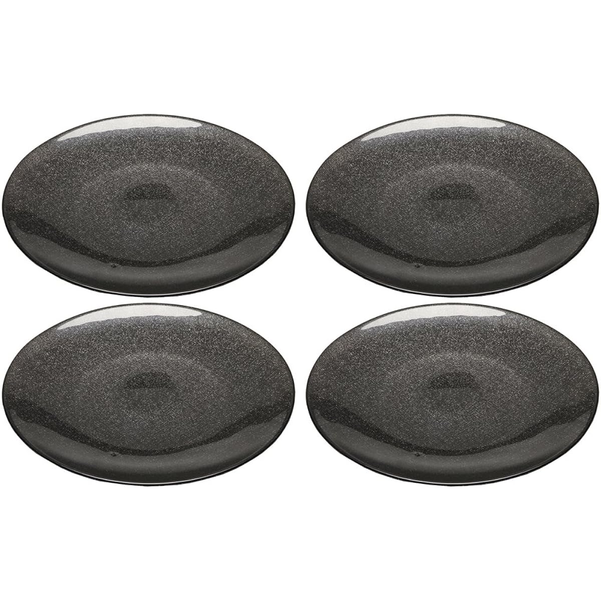 Vetro Felice Large Plate Western Tableware Plate Dark Gray 28cm Set of 4 Happy Glass Glitter 323928B G019