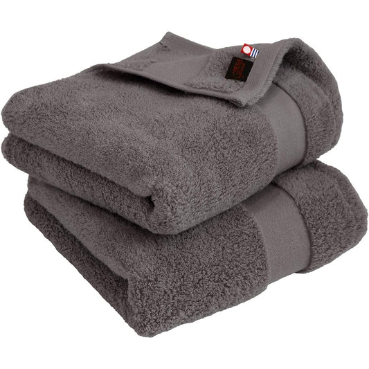 Imabari Towel Certified Mini Bath Towel Hiorie Approx. 45 x 100cm HOTEL'S Grand Set of 2 Charcoal Made in Japan Finest Extra Long Cotton Instant Water Absorption Thick 100% Cotton Hotel Specifications
