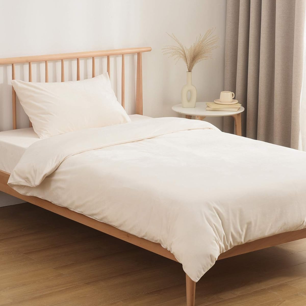 Kumori Warm Bedding Cover Set, 4-Piece Set, Microfiber, Duvet Cover, Bed Sheet, Pillowcase, For Both Western and Japanese Style, Replacement, Quick Drying Type, Generating Heat, Heat Retention, Anti-Static Treatment, Winter Cover Set, Fully Washable OK (