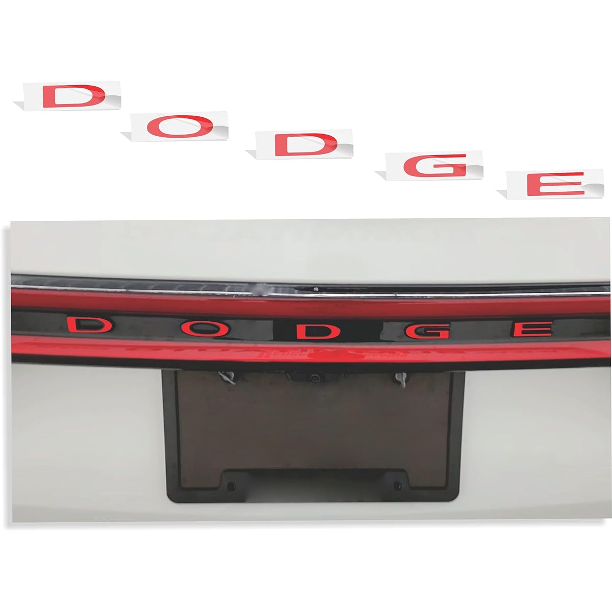 Durango Emblem Overlay Decal DODGE Lift Gate Overlay Decal [14-18 Durango] Red Durango-G3: DODGE-TB: NRD